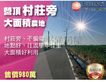 營頂村莊旁大面積農地 佳里買房買地