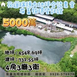 瑞穗稀有大地坪合法農舍 附合法畜牧場登記證  花蓮透天買屋