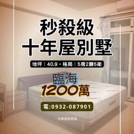 台東買房首選 秒殺級 十年屋別墅