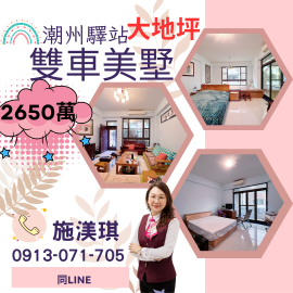 屏東優質房仲 潮州驛站大地坪雙車美墅2650萬