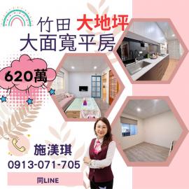 屏東優質房仲 竹田大地坪大面寬平房620萬