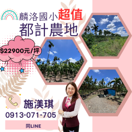 屏東優質房仲 麟洛國小超值都計農地22900/坪
