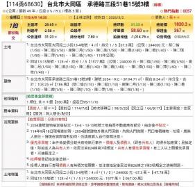 台北法拍專家  台北市大同區承德路三段51巷15號3樓
