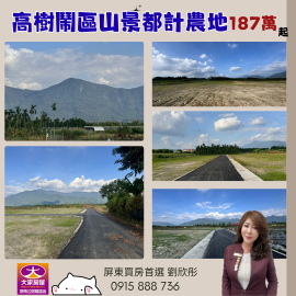 高樹鬧區優美山景都計農地 屏東買房首選劉欣彤