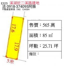 溪湖買建地近二溪路25.7坪建地E325