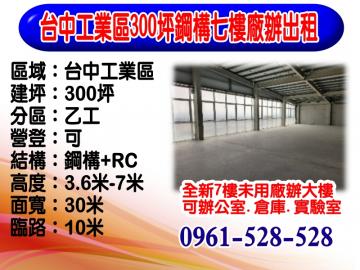 台中工業區｜工業廠辦｜廠辦合一｜高樓層景觀戶出租